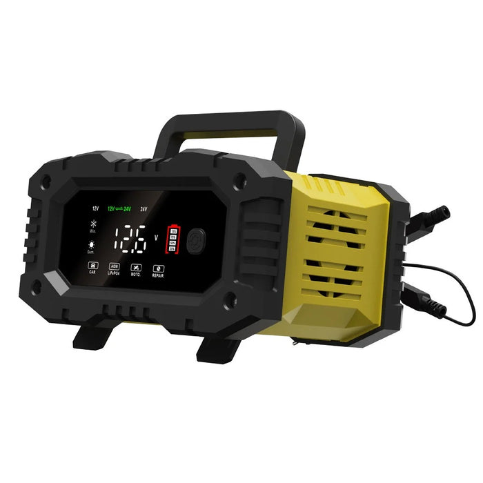 FOXSUR FPT-100 10A Portable Car Motorcycle Battery Charger 7-Stage Charging Vehicle Charger - EU Plug - 2