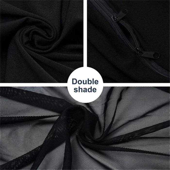2Pcs Car Side Window Sunshades Stretchable Mesh Curtains Blocking Mosquito (Driver Side+Passenger Side) - 5