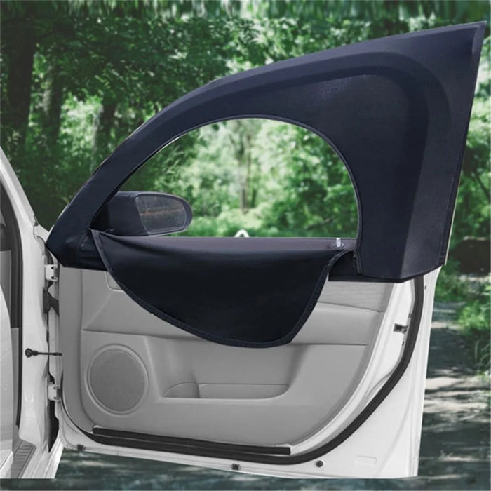 2Pcs Car Side Window Sunshades Stretchable Mesh Curtains Blocking Mosquito (Driver Side+Passenger Side) - 7
