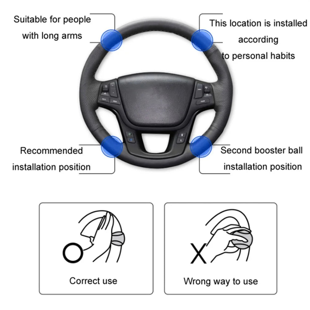 Steering Wheel Power Handle Aid Silicone Car Turning Handle Ball - 3