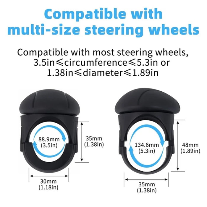 Car Steering Wheel Power Ball Silicone Auxiliary Driving Labor-Saving Tool - Black - 2