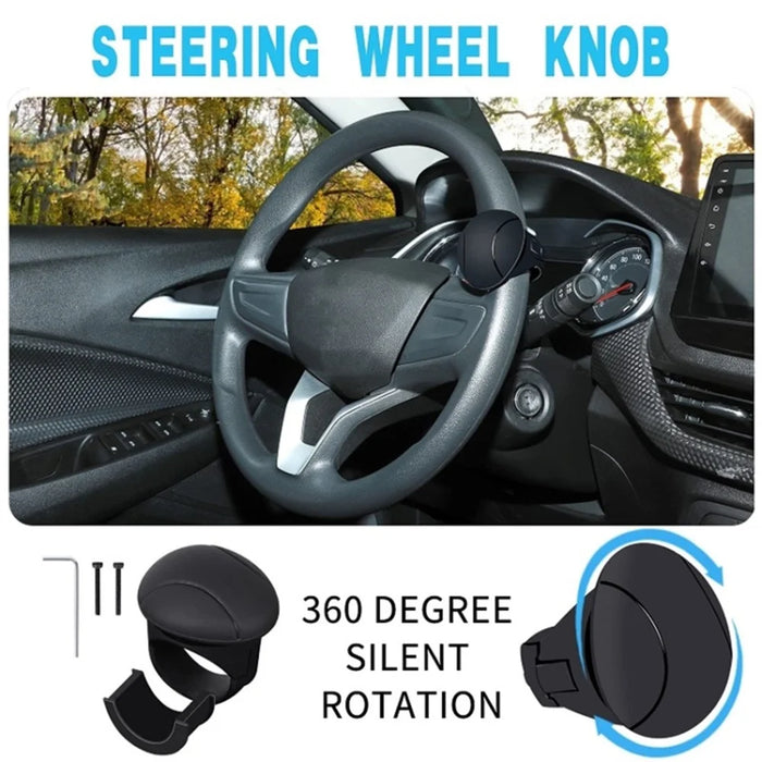Car Steering Wheel Power Ball Silicone Auxiliary Driving Labor-Saving Tool - Black - 3