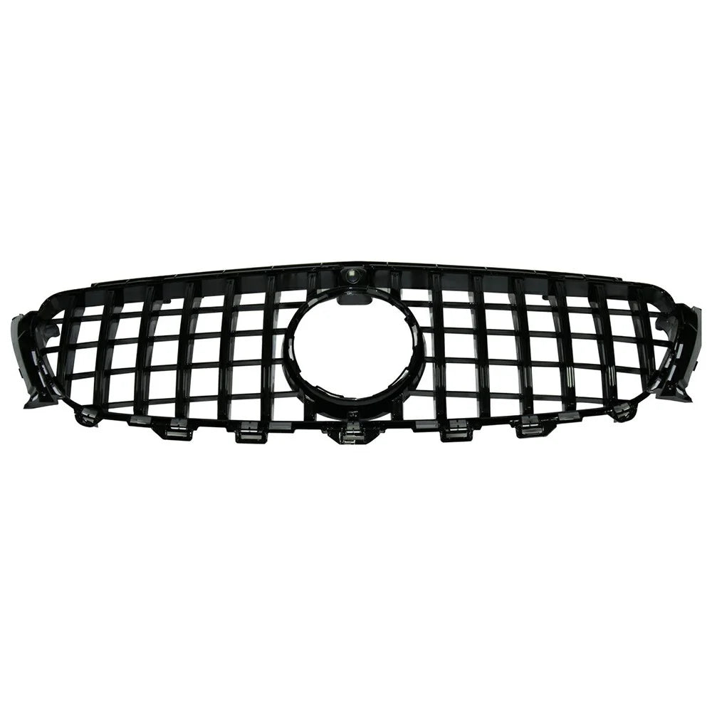 WINAUTO For W213 GT Model 2016-2019 Piano Black ABS Car Front Bumper Grille with Camera Hole - 1