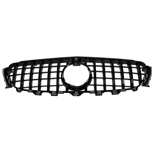 WINAUTO For W213 GT Model 2016-2019 Piano Black ABS Car Front Bumper Grille with Camera Hole - 1