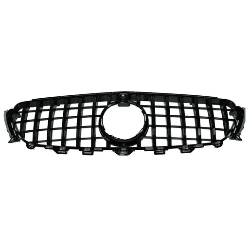 WINAUTO For W213 GT Model 2016-2019 Piano Black ABS Car Front Bumper Grille with Camera Hole - 1