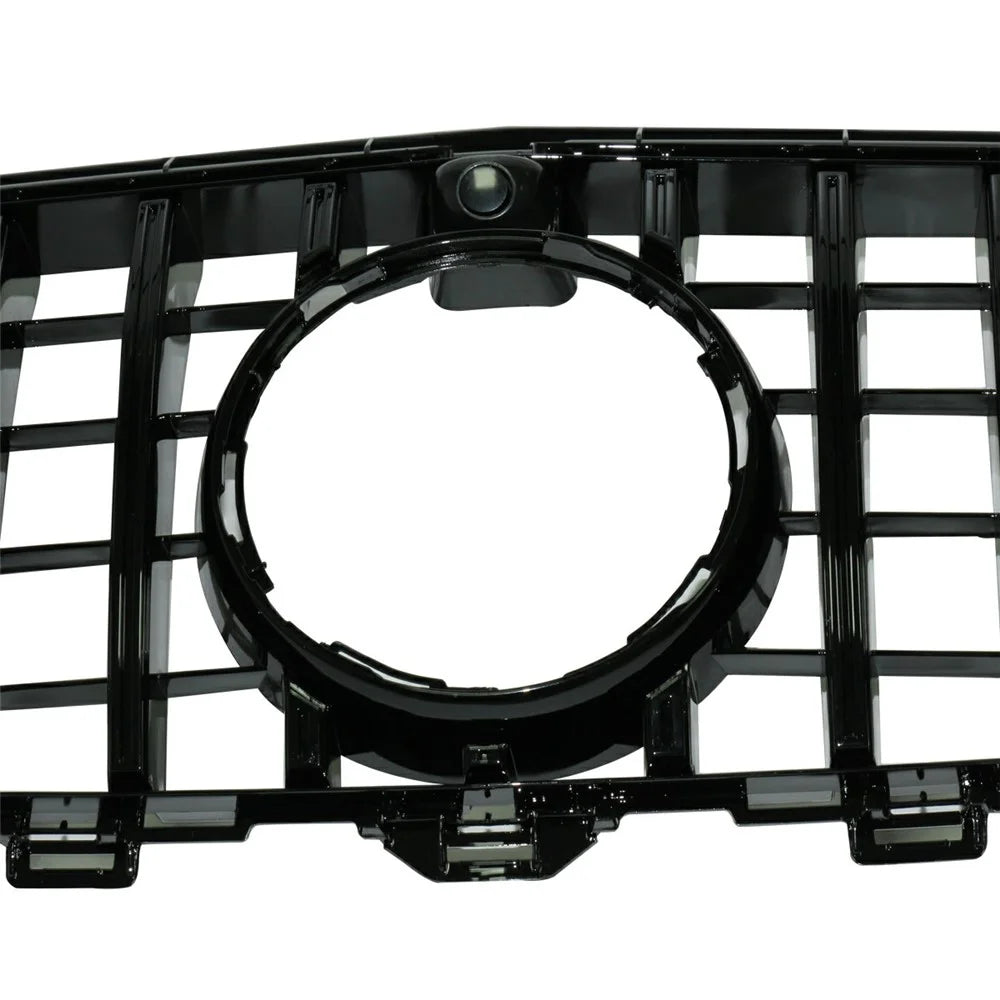 WINAUTO For W213 GT Model 2016-2019 Piano Black ABS Car Front Bumper Grille with Camera Hole - 4