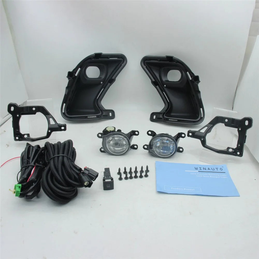 For Toyota Highlander 2024 1 Pair Car White LED Fog Lights Waterproof Working Lamp Bezel Assembly Kit - 6