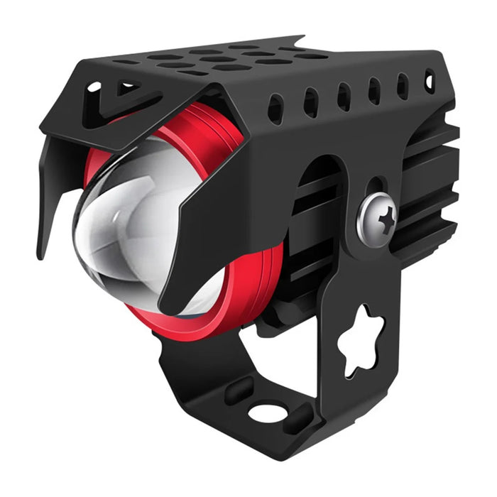 4 Modes Motorcycle LED Spotlight Motorbike Auxiliary Fog Light 3 Color External Work Light - 1