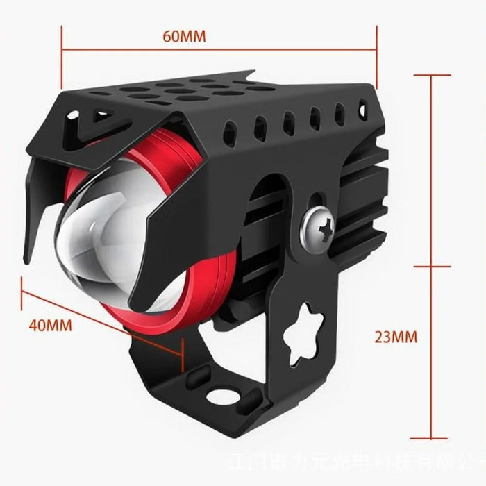 4 Modes Motorcycle LED Spotlight Motorbike Auxiliary Fog Light 3 Color External Work Light - 6