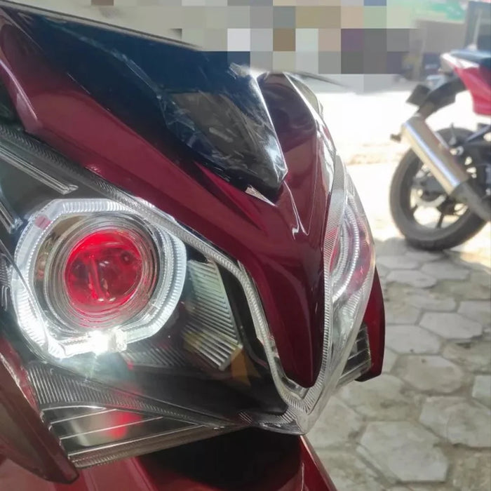 Car Motorcycle Bright LED Spotlight Motorbike Fog Lamp Front Light - White+Red - 2