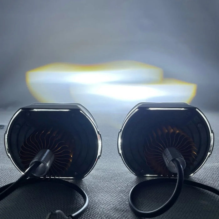 Car Motorcycle Bright LED Spotlight Motorbike Fog Lamp Front Light - White+Red - 3