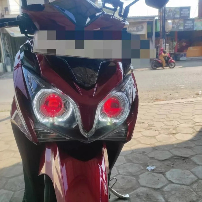 Car Motorcycle Bright LED Spotlight Motorbike Fog Lamp Front Light - White+Red - 4
