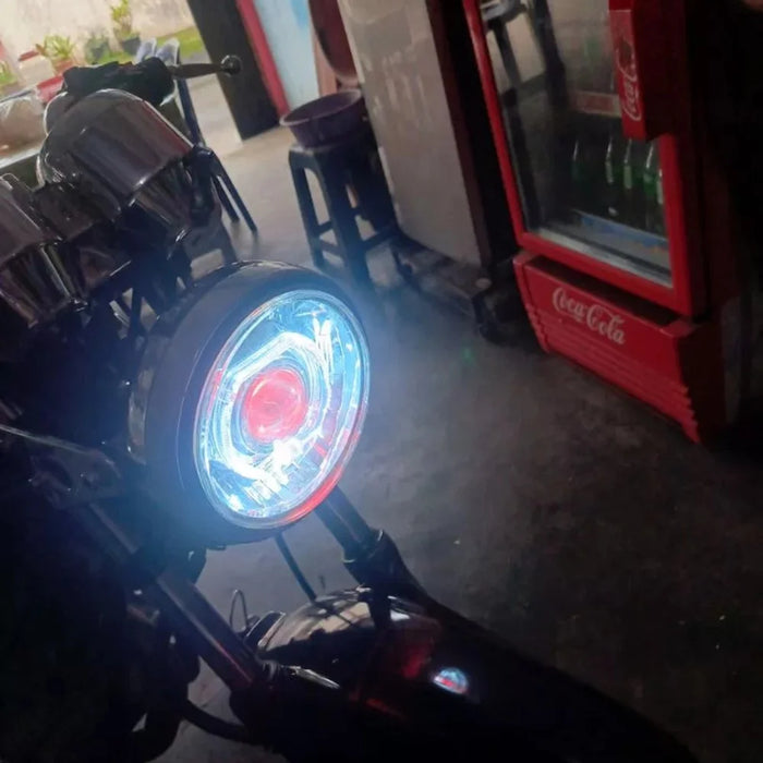 Car Motorcycle Bright LED Spotlight Motorbike Fog Lamp Front Light - White+Red - 6