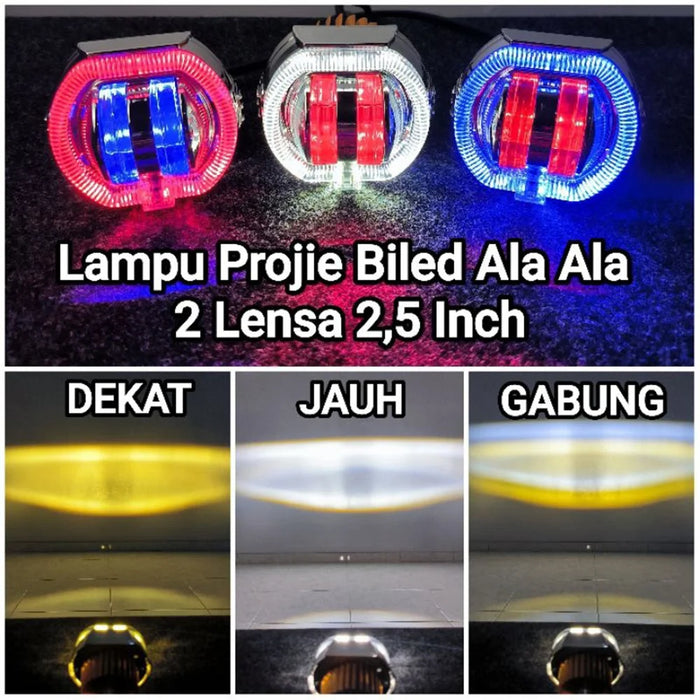 Motorcycle Modified LED Headlight Dual Aperture Motorbike Spotlight - 4
