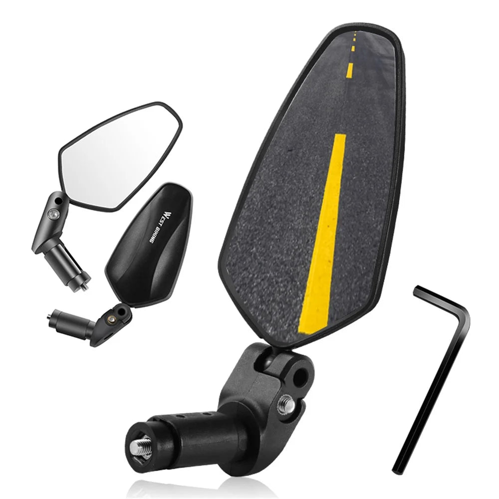 WEST BIKING Short Style MTB Bicycle Bike Handlebar Rearview Mirror 360 Degree Rotatable Safe Cycling Handlebar Mirror - 2