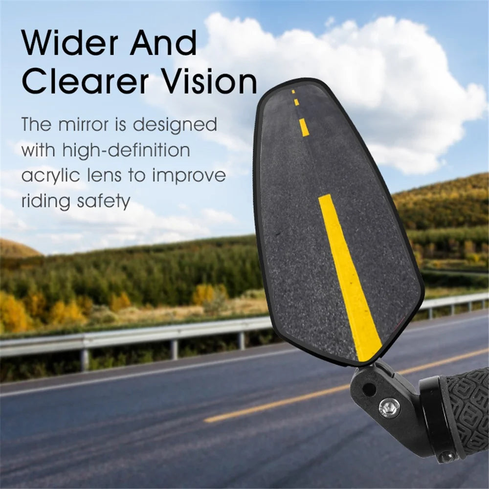 WEST BIKING Short Style MTB Bicycle Bike Handlebar Rearview Mirror 360 Degree Rotatable Safe Cycling Handlebar Mirror - 3