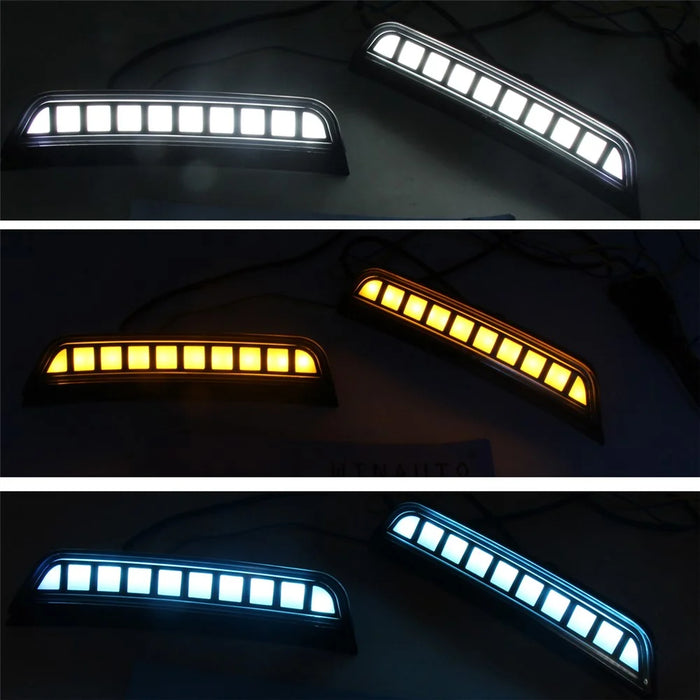 For Grand Cherokee 2021-2024 1 Pair Car Side Marker Bumper Light Three Color Running Turn Signal Lamp - 2