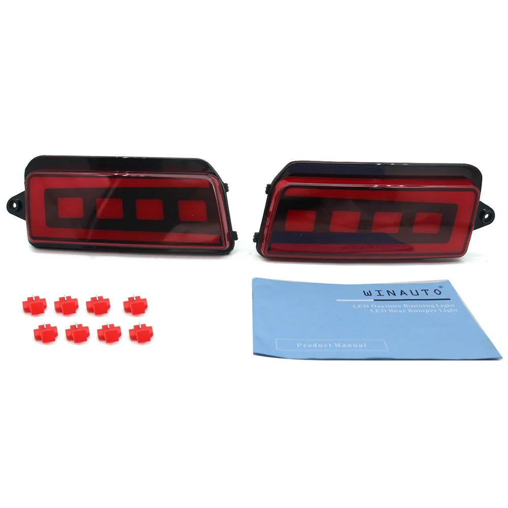 For Grand Cherokee 2005-2010 1 Pair Car Rear Bumper Light Red LED DRL Turn Signal Brake Lamp - Red - 1