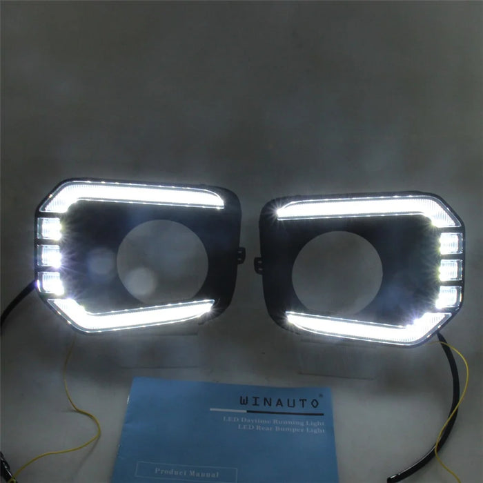 For Toyota Tacoma 2016-2023 1 Pair Car DRL Light White+Yellow LED Daytime Running Turn Signal Lamp - 2