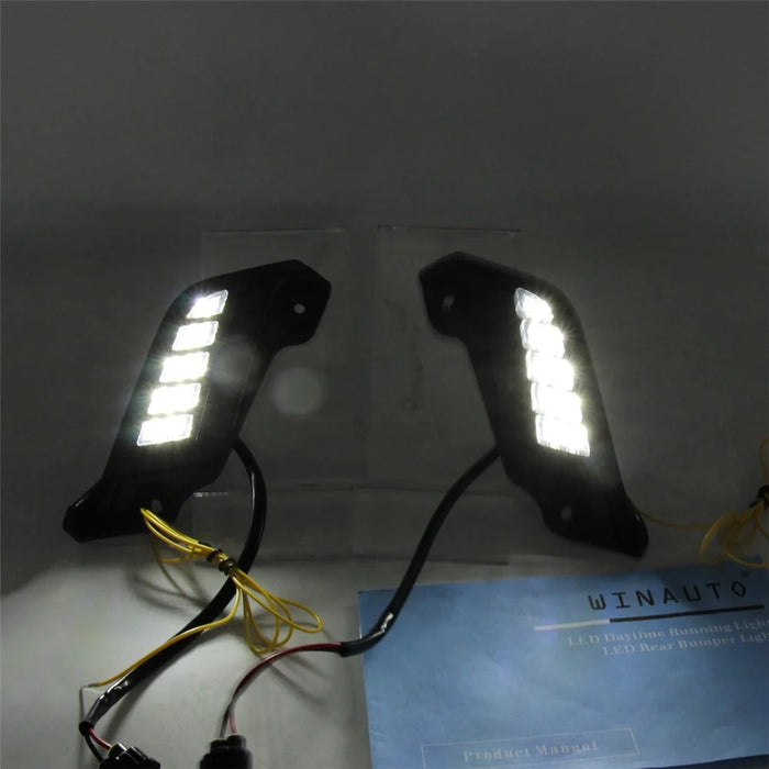 For Toyota Tacoma 2011-2015 1 Pair Car DRL Light Waterproof White+Yellow LED Turn Signal Lamp - 2