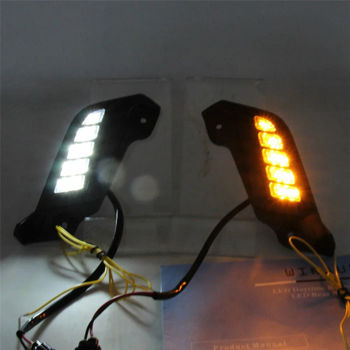For Toyota Tacoma 2011-2015 1 Pair Car DRL Light Waterproof White+Yellow LED Turn Signal Lamp - 3