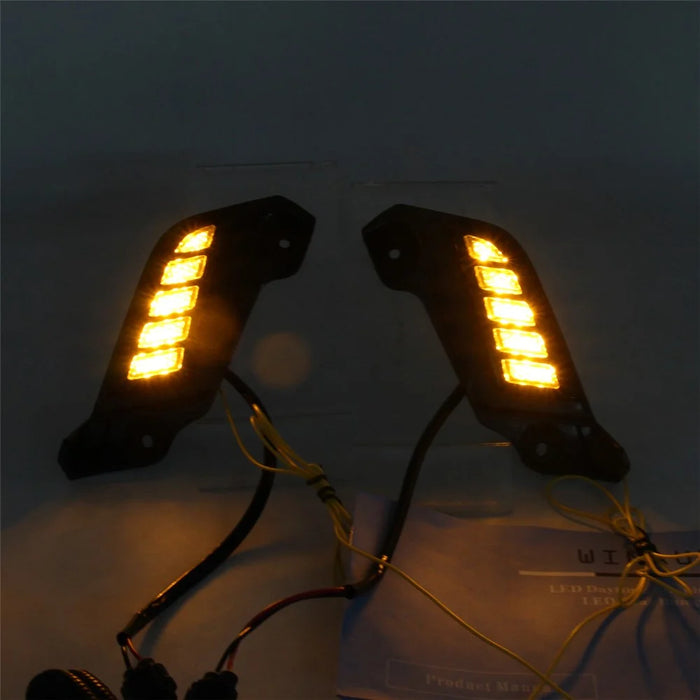 For Toyota Tacoma 2011-2015 1 Pair Car DRL Light Waterproof White+Yellow LED Turn Signal Lamp - 4