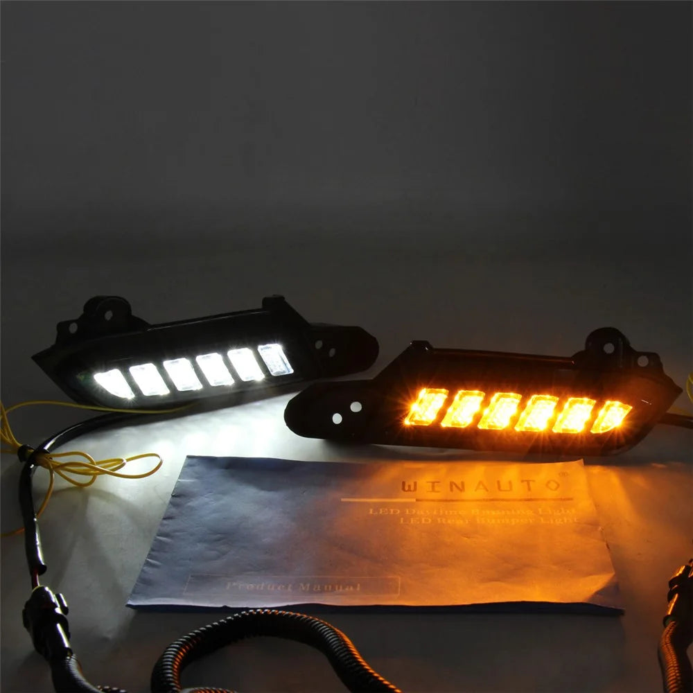 For Toyota Tacoma 2016-2020 1 Pair Car Daytime Running Light White+Yellow LED Turn Signal Lamp - 3