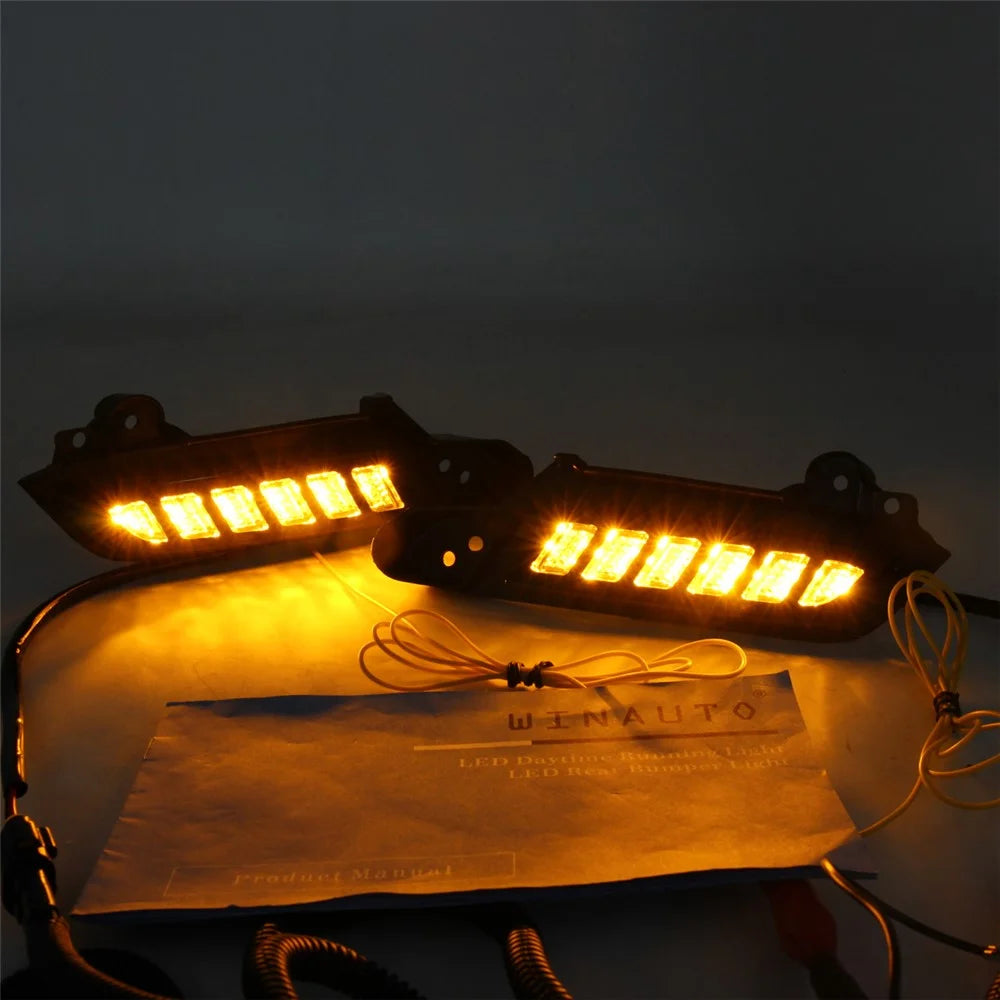 For Toyota Tacoma 2016-2020 1 Pair Car Daytime Running Light White+Yellow LED Turn Signal Lamp - 4