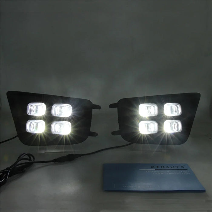 For Toyota Tacoma 2012-2015 1 Pair Car DRL Fog Light Waterproof White+Yellow LED Turn Signal Lamp - 2