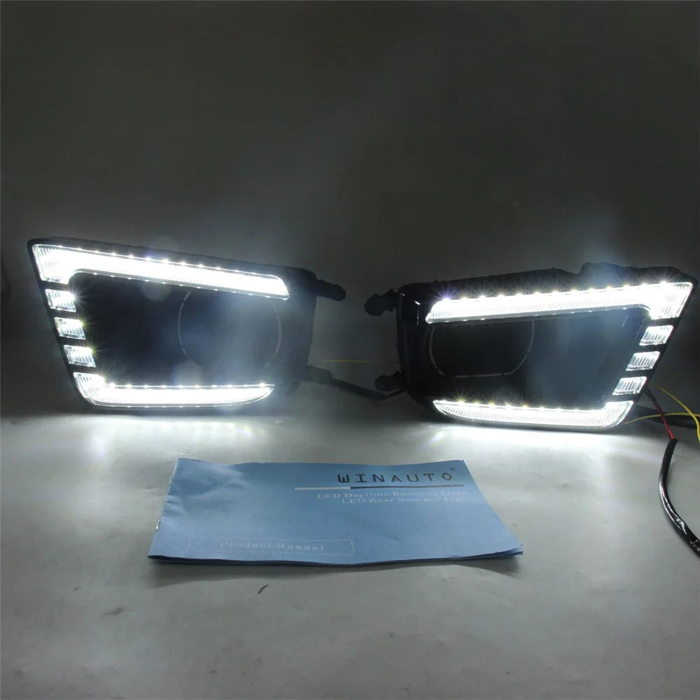 For Toyota Tacoma 2012-2015 1 Pair Car DRL Light Bright White+Yellow LED Turn Signal Fog Lamp - 3