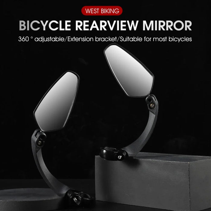 WEST BIKING 1Pc YP0720033 Electric Bike Rearview Mirror HD Adjustable Angle for Bicycle Handlebar - Right - 5