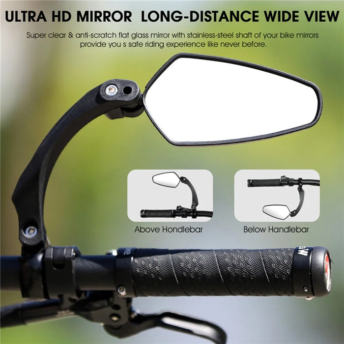 WEST BIKING 1Pc YP0720033 Electric Bike Rearview Mirror HD Adjustable Angle for Bicycle Handlebar - Right - 6