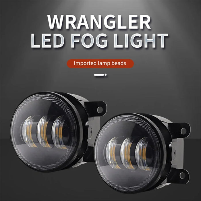 2Pcs for Wrangler / CJ-5 / CJ-7 / CJ-8 SUV LED Fog Light White+Yellow Two Color Headlight Modified Front Fog Lamp - 3
