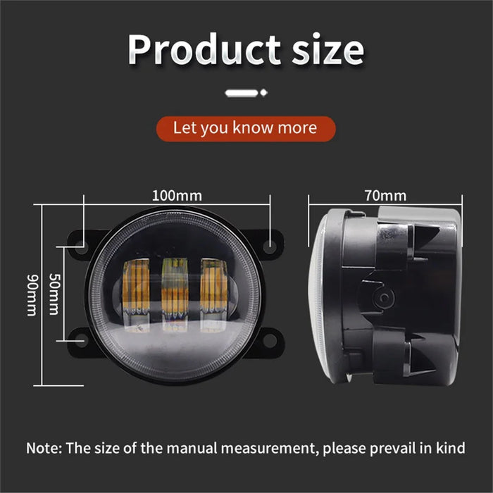 2Pcs for Wrangler / CJ-5 / CJ-7 / CJ-8 SUV LED Fog Light White+Yellow Two Color Headlight Modified Front Fog Lamp - 4