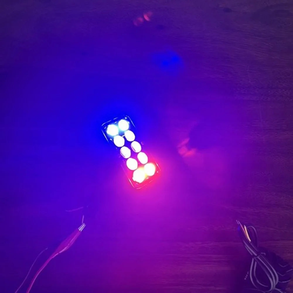 JP-V69 Motorcycle Off-Road Vehicle LED Spotlight Yellow+White Strobe Red+Blue Warning Headlight - 5