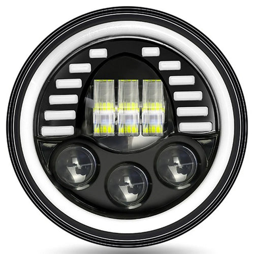 7-inch Car SUV Off-Road Motorcycle High Low Beam Light Halo Angel Eyes LED Round DRL Turn Signal Light - 1