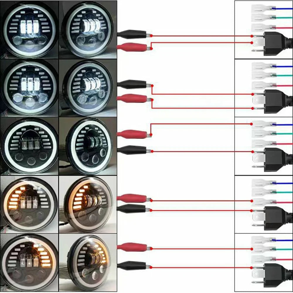 7-inch Car SUV Off-Road Motorcycle High Low Beam Light Halo Angel Eyes LED Round DRL Turn Signal Light - 6