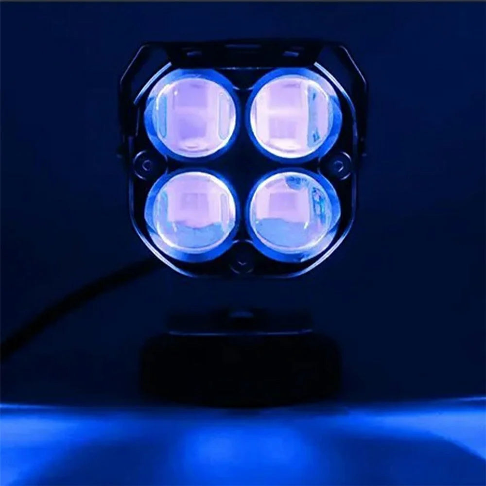 W06 30W High Brightness LED Car Driving Light SUV Off-Road Vehicle Spotlight - White+Yellow+Blue - 2