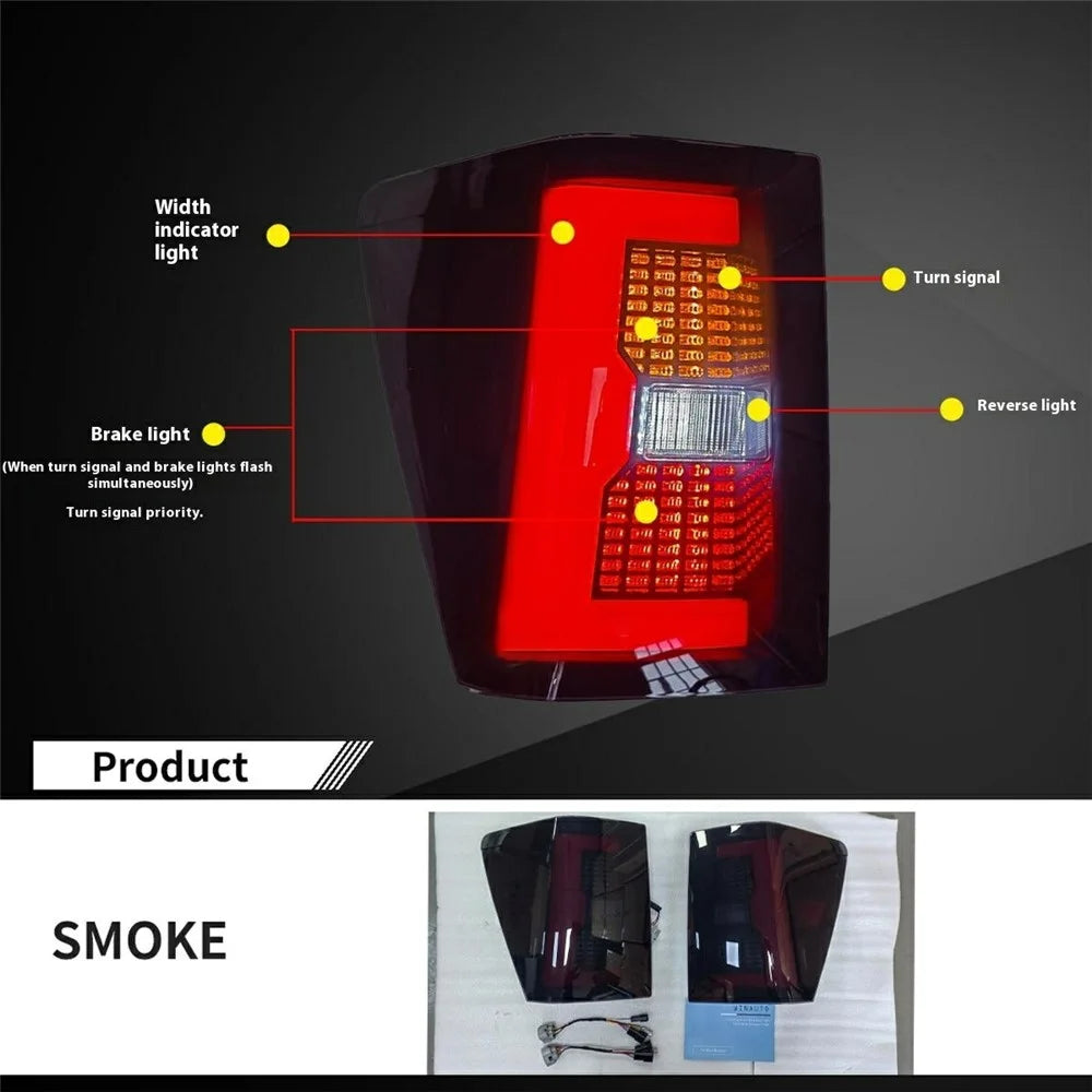 WINAUTO MCT703AS 1 Pair For Jeep Grand Cherokee 2005-2010 Car LED Taillight IP67 Waterproof Tail Lamp, Black - 4