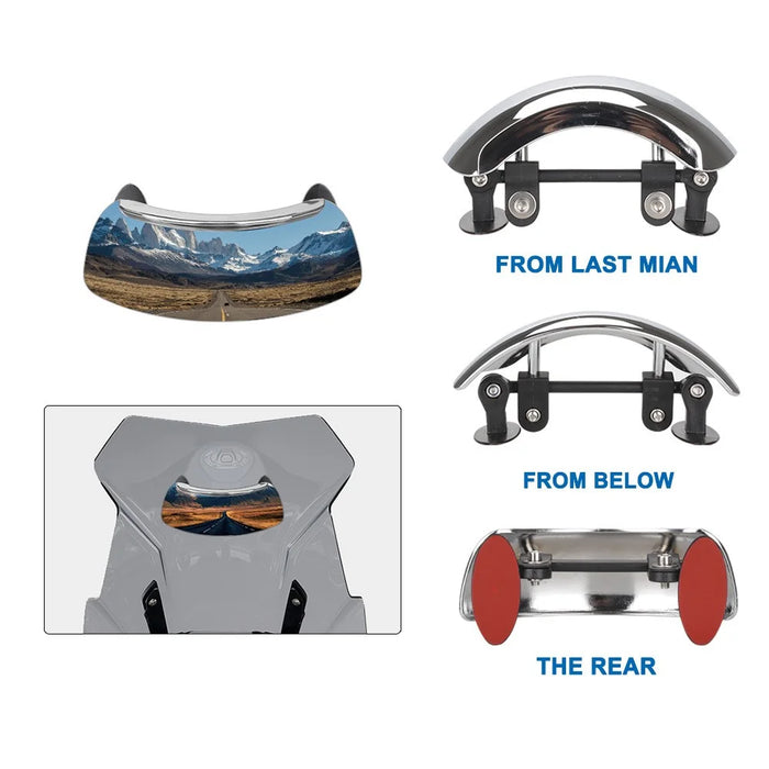 Motorcycle Rear View Mirror 180 Degree Blind Spot Mirror Wide Angle Rearview Mirror for Bike Scooter - 2