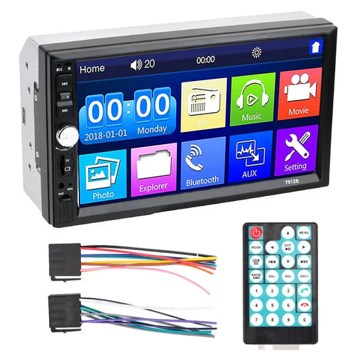 7012B 7 inch Touch Screen Bluetooth-compatible HD Multimedia Player 2 Din Car FM Radio Reversing Display Music Video Player - 1