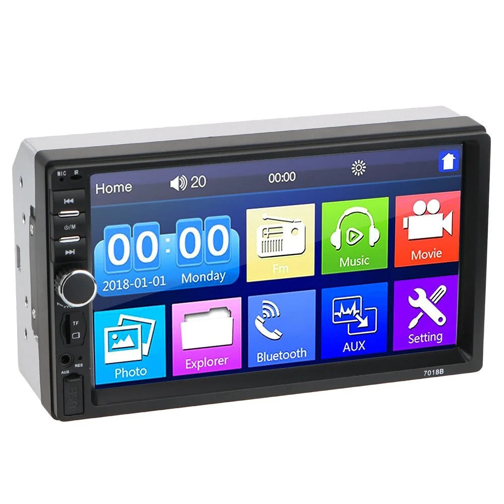7012B 7 inch Touch Screen Bluetooth-compatible HD Multimedia Player 2 Din Car FM Radio Reversing Display Music Video Player - 7