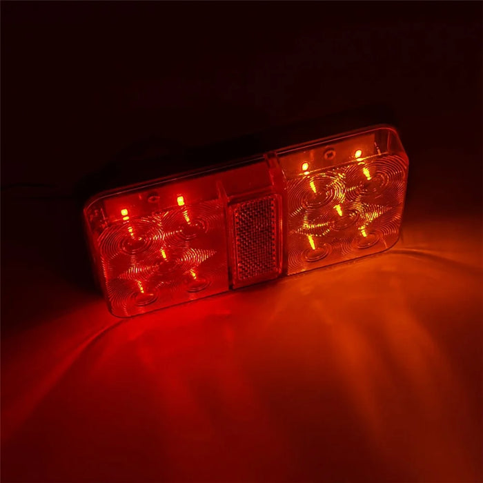 A4136 10-LED Tail Light Kit for 12V Truck, Trailer, Vehicles Waterproof Turn Signal Light Set with Reflective Plates / Side-Lights / License Plate Light - Type G Set - 4