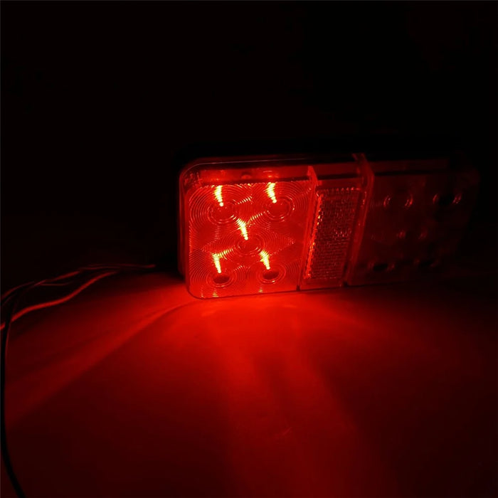 A4136 10-LED Tail Light Kit for 12V Truck, Trailer, Vehicles Waterproof Turn Signal Light Set with Reflective Plates / Side-Lights / License Plate Light - Type G Set - 6