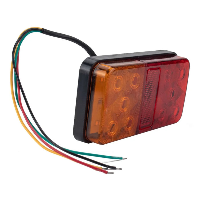 A4136 10-LED Tail Light Kit for 12V Truck, Trailer, Vehicles Waterproof Turn Signal Light Set with Reflective Plates / Side-Lights / License Plate Light - Type G Set - 7