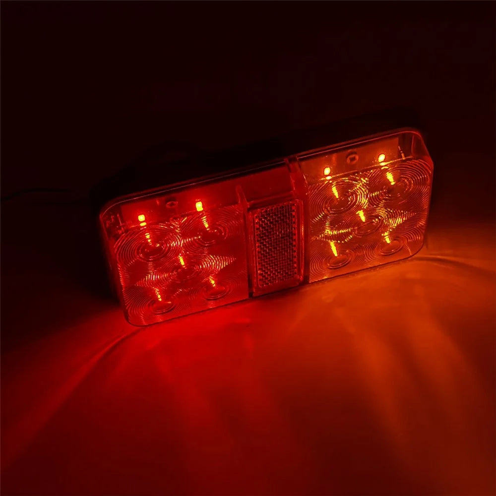 A4138 10-LED Trailer Tail Light Kit for 12V Truck Vehicles Water Resistant Turn Signal Light with Cable Ties - Type H Set - 4