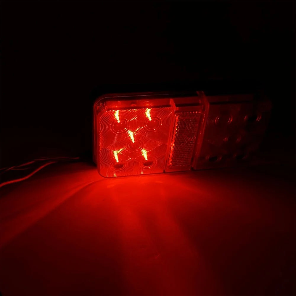 A4138 10-LED Trailer Tail Light Kit for 12V Truck Vehicles Water Resistant Turn Signal Light with Cable Ties - Type H Set - 6