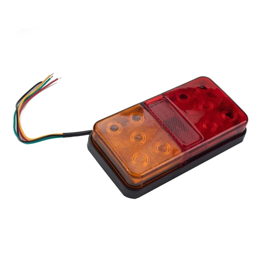 A4138 10-LED Trailer Tail Light Kit for 12V Truck Vehicles Water Resistant Turn Signal Light with Cable Ties - Type H Set - 7