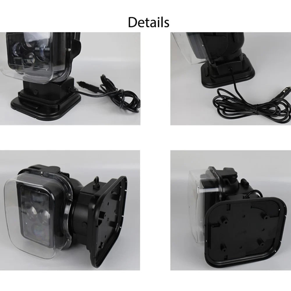 HS-SS60 7-Inch 60W DC 12-24V 5000LM 6000K Wireless Remote Control LED Search High Bay Lights Spotlights - 4