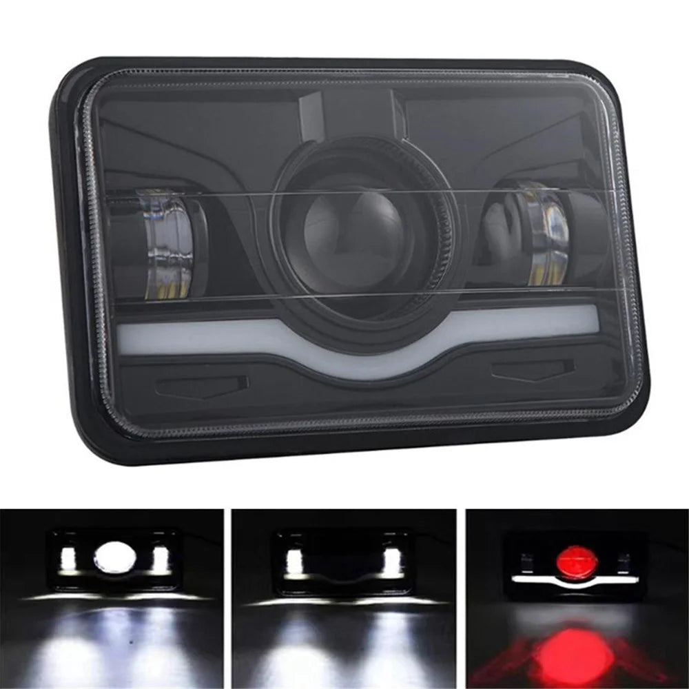 5-Inch 4700LM Car Truck Square LED Headlight Work Light Spotlight with Adapter Cable - 1